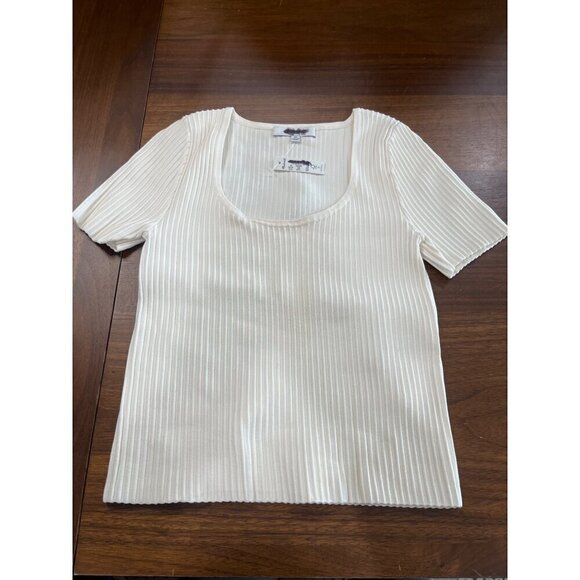 Madewell Ottoman Crop Sweater Tee in Bright Ivory XSmall New Womens Top - Picture 3 of 11